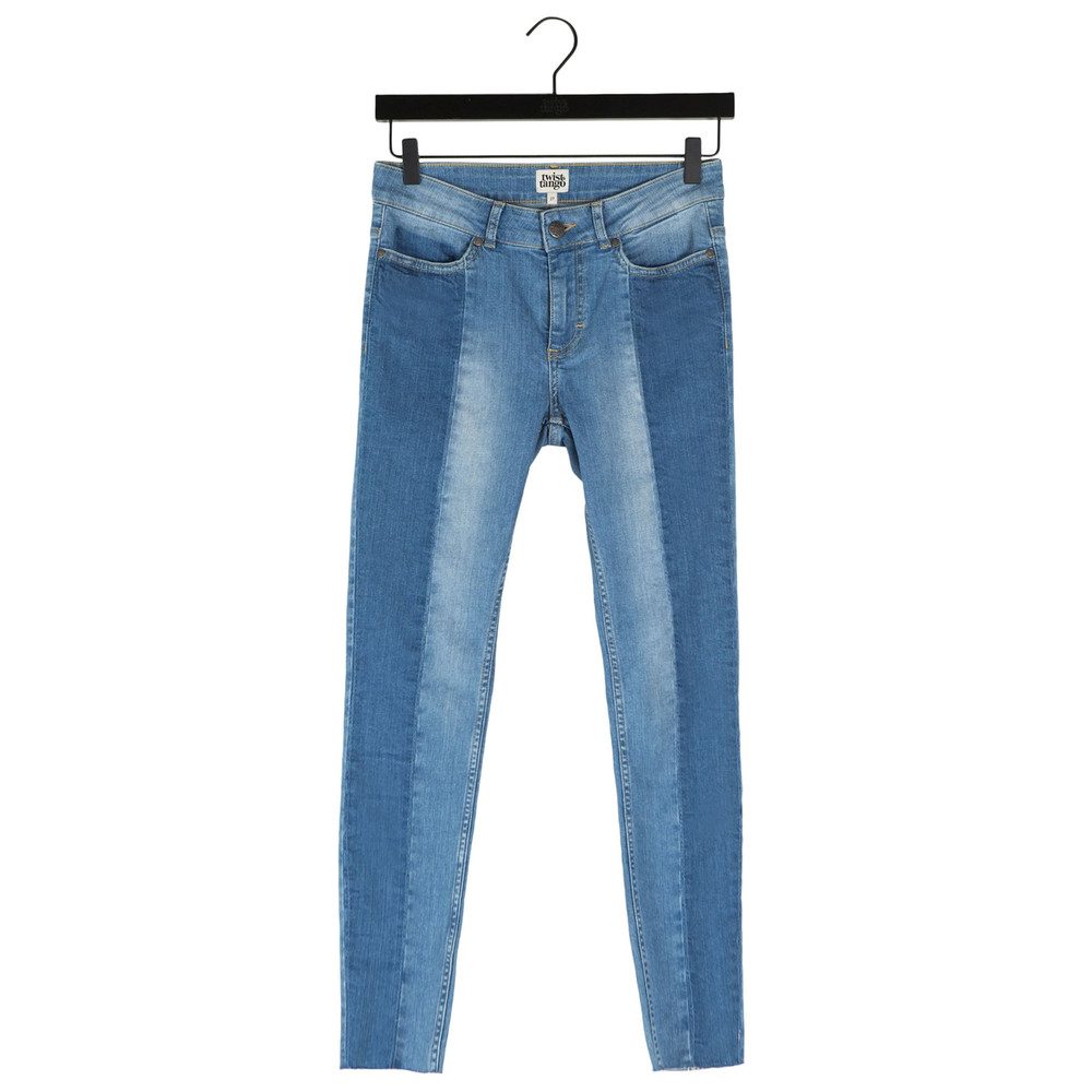 Tango Julia Raw Hem Ankle Jeans - Mid Blue