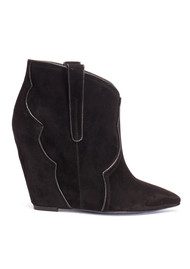 Ash Janet Wedge Ankle Boot - Black
