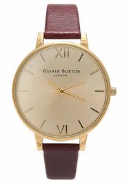 Olivia Burton Big Dial Watch - Oxblood & Gold