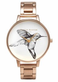 Olivia Burton Animal Motif Hummingbird Bracelet Watch - Rose Gold