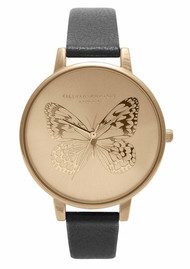Olivia Burton Animal Motif Applied Butterfly - Black & Gold